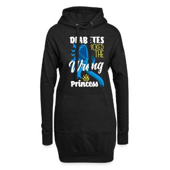 T1D Diabetes Typ 1 Diabetiker Geschenk - Hoodie-Kleid - Schwarz - Vorne