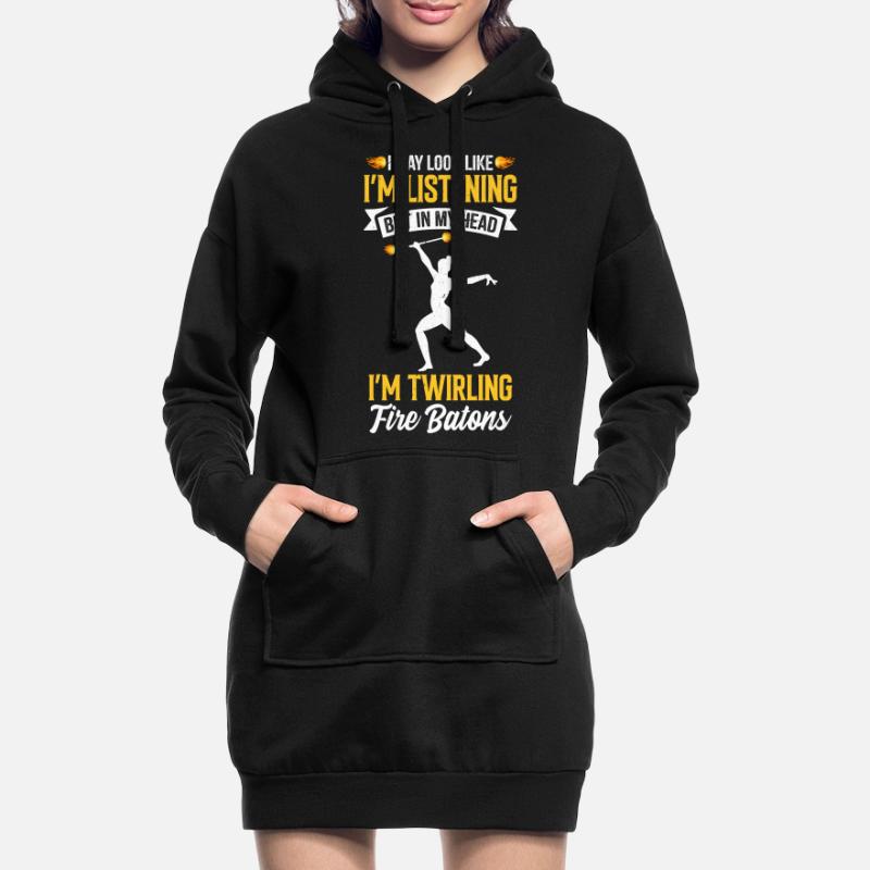 Fire Baton Fire Dance Fire Dancer Fire Dancer Hoodie Dress