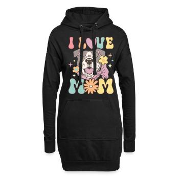 Groovy Pitbull Maman Amoureuse des chiens - Sweat-shirt à capuche long Femme - noir - Devant