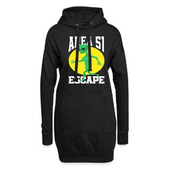 Alien Fliegende Untertasse Außerirdisch Geschenk - Hoodie-Kleid - Schwarz - Vorne