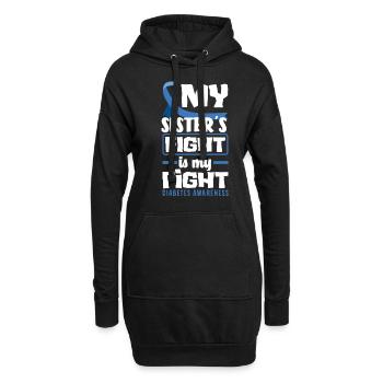 T1D Diabetes Typ 1 Diabetiker Geschenk - Hoodie-Kleid - Schwarz - Vorne