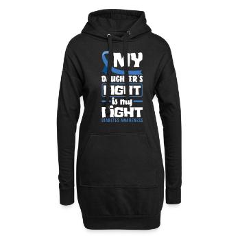 T1D Diabetes Typ 1 Diabetiker Geschenk - Hoodie-Kleid - Schwarz - Vorne