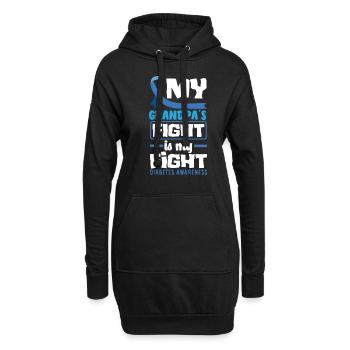 T1D Diabetes Typ 1 Diabetiker Geschenk - Hoodie-Kleid - Schwarz - Vorne