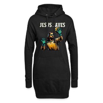 Lustiger Handball Jesus Christliches Geschenk - Hoodie-Kleid - Schwarz - Vorne