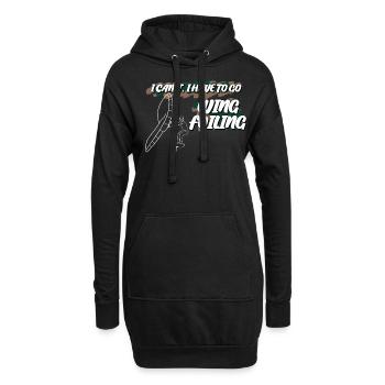 Wing Foiling Winging Wingsurfing - Hoodie-Kleid - Schwarz - Vorne