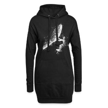 Wing Foiling Winging Wing Surfing - Hoodie-Kleid - Schwarz - Vorne