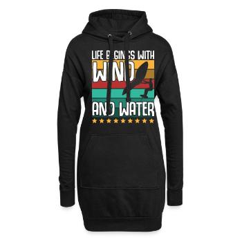Wing Foiling Winging Foilboard - Hoodie-Kleid - Schwarz - Vorne