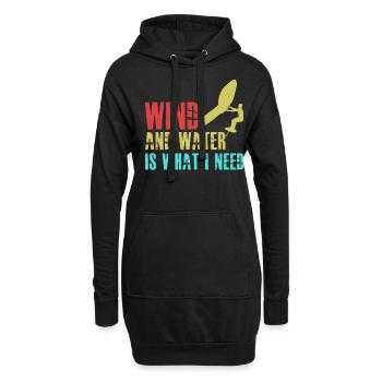 Winging Foilboard Wing Foiling - Hoodie-Kleid - Schwarz - Vorne