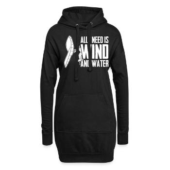 Winging Wingsurfing Wing Foiling - Hoodie-Kleid - Schwarz - Vorne