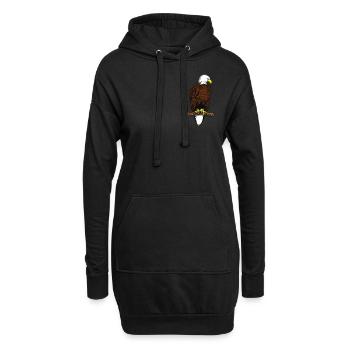 Weisskopfseeadler - Vogel Adler Grafik Design - Hoodie-Kleid - Schwarz - Vorne