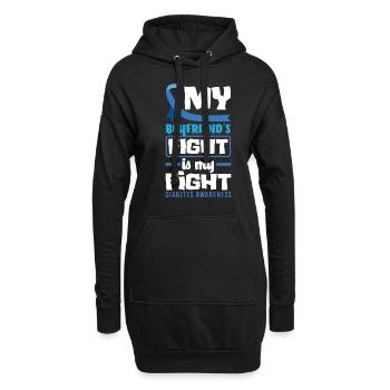 T1D Diabetes Typ 1 Diabetiker Geschenk - Hoodie-Kleid - Schwarz - Vorne
