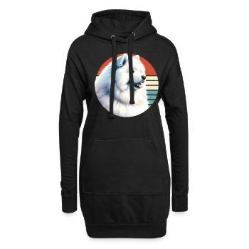 Chien Samoyède Cadeaux Mignon Samoyède Chien Graphique - Sweat-shirt à capuche long Femme - noir - Devant