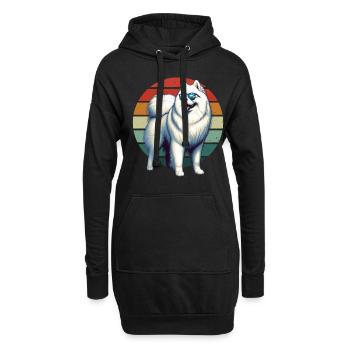 Chien Samoyède Cadeaux Mignon Samoyède Chien Graphique - Sweat-shirt à capuche long Femme - noir - Devant