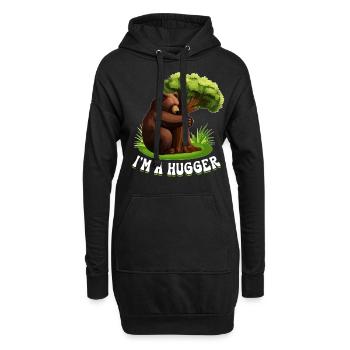 Tree Hugger Ours environnementaliste - Sweat-shirt à capuche long Femme - noir - Devant