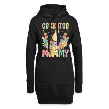 Cacatoès Maman Perroquet Maman Perroquet Oiseau Femme - Sweat-shirt à capuche long Femme - noir - Devant