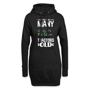 6e anniversaire tracteur 6 ans chemise d’anniversaire - Sweat-shirt à capuche long Femme - noir - Devant