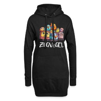 Zugvögel Vogel Vögel Niedlich und Lustig - Hoodie-Kleid - Schwarz - Vorne