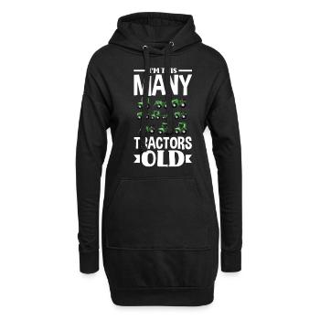 10e anniversaire tracteur 10 ans anniversaire chemise - Sweat-shirt à capuche long Femme - noir - Devant