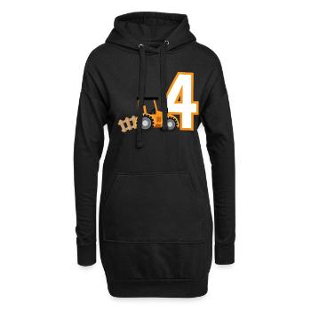 4e anniversaire tracteur 4 ans chemise d’anniversaire - Sweat-shirt à capuche long Femme - noir - Devant