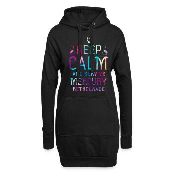 Keep Calm And Survive Rückläufiger Merkur - Hoodie-Kleid - Schwarz - Vorne