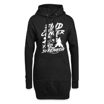 Aikido Find Your Center Find Your Strength - Hoodie-Kleid - Schwarz - Vorne