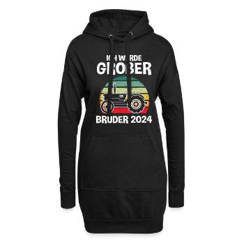 Ich Werde Großer Bruder 2024 - Hoodie-Kleid - Schwarz - Vorne
