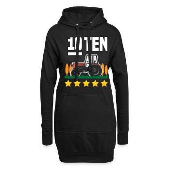 10e anniversaire tracteur 10 ans anniversaire chemise - Sweat-shirt à capuche long Femme - noir - Devant