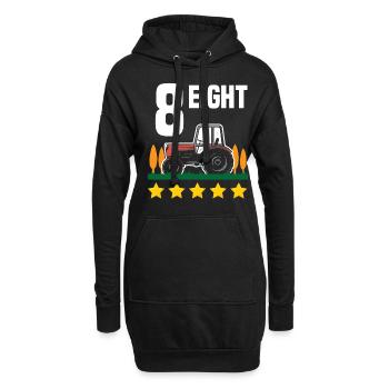 8e anniversaire tracteur 8 ans chemise d’anniversaire - Sweat-shirt à capuche long Femme - noir - Devant