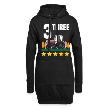 3ème anniversaire tracteur 3 ans anniversaire chemise - Sweat-shirt à capuche long Femme - noir - Devant