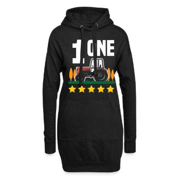 1er anniversaire tracteur 1 an chemise d’anniversaire - Sweat-shirt à capuche long Femme - noir - Devant