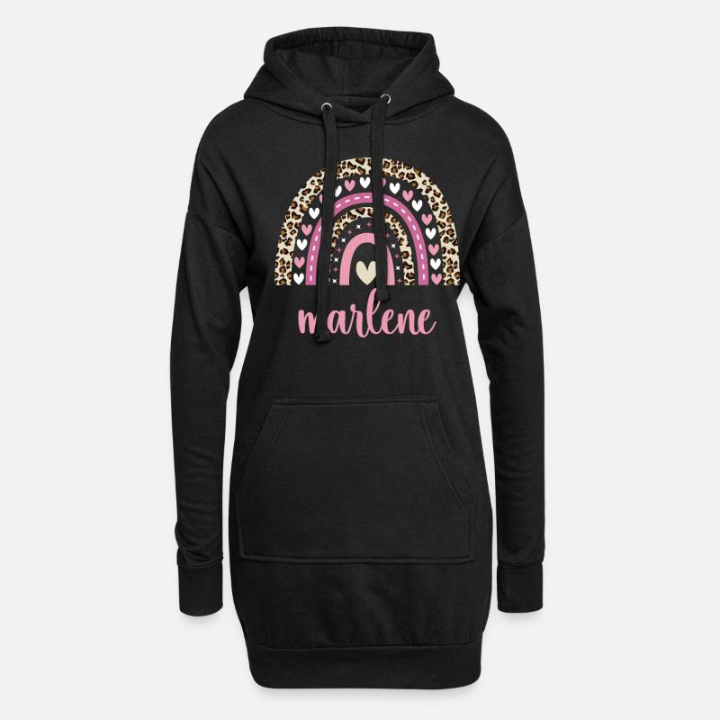 Marlene Regenbogen Name Geburtstag Marlene - Hoodie-Kleid - Schwarz