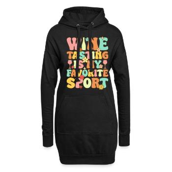 Groovy Weintrinken - Hoodie-Kleid - Schwarz - Vorne