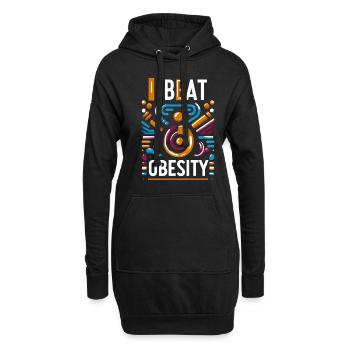 I Beat Obesity 15 - Hoodie-Kleid - Schwarz - Vorne