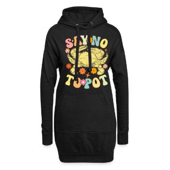Groovy Crab Lovers Seafood Lovers - Hoodie Dress - black - Front