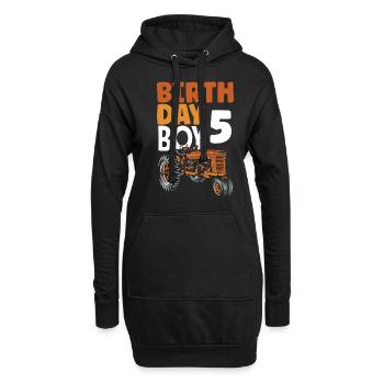5e anniversaire tracteur 5 ans chemise d’anniversaire - Sweat-shirt à capuche long Femme - noir - Devant