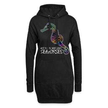 Seahorse Ocean Seahorses - Hoodie-Kleid - Schwarz - Vorne