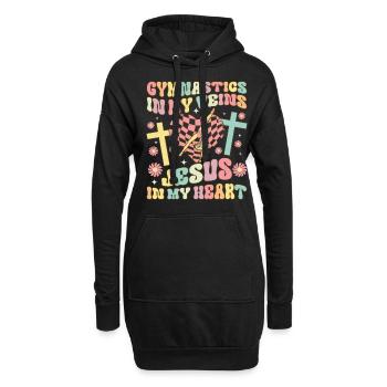 Roue de charrette groovy - Sweat-shirt à capuche long Femme - noir - Devant