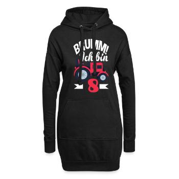 8. Geburtstag Traktor 8 Jahre Geburtstagsshirt - Hoodie-Kleid - Schwarz - Vorne