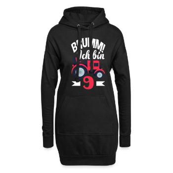 9. Geburtstag Traktor 9 Jahre Geburtstagsshirt - Hoodie-Kleid - Schwarz - Vorne