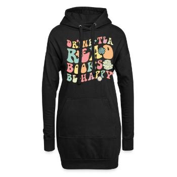 Lecteur de livres Groovy - Sweat-shirt à capuche long Femme - noir - Devant