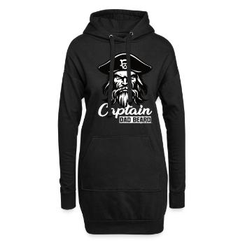 Captain Dad Beard Kapitän Boot Segeln Segler - Hoodie-Kleid - Schwarz - Vorne