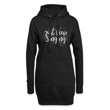 Sänger - Hoodie-Kleid - Schwarz - Vorne