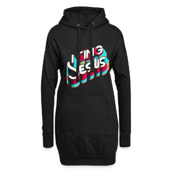 Je chante pour Jésus 6 - Sweat-shirt à capuche long Femme - noir - Devant