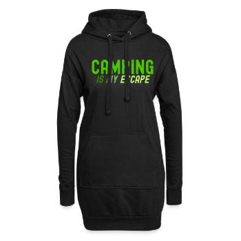 Le camping est mon évasion - Sweat-shirt à capuche long Femme - noir - Devant