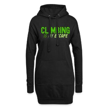 Klettern ist meine Flucht - Hoodie-Kleid - Schwarz - Vorne