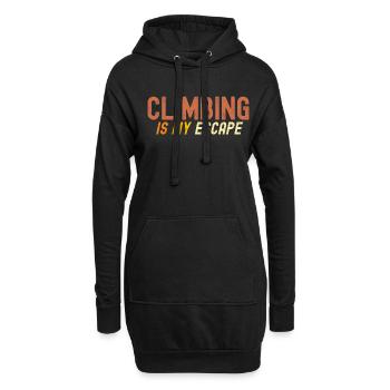 Klettern ist meine Flucht - Hoodie-Kleid - Schwarz - Vorne