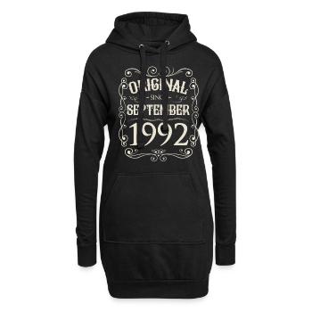Vintage - Original depuis septembre 1992 Anniversaire - Sweat-shirt à capuche long Femme - noir - Devant