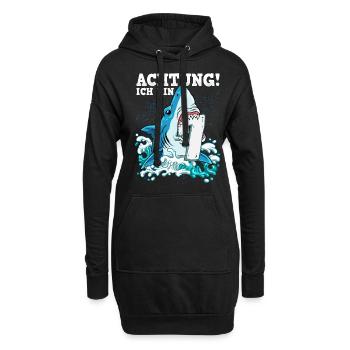 Requin du 7e anniversaire - Sweat-shirt à capuche long Femme - noir - Devant