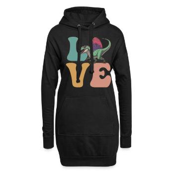 LIEBE Spinosaurus Dinosaurier - Hoodie-Kleid - Schwarz - Vorne