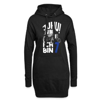 7. Geburtstag Traktor 7 Jahre Geburtstagsshirt - Hoodie-Kleid - Schwarz - Vorne